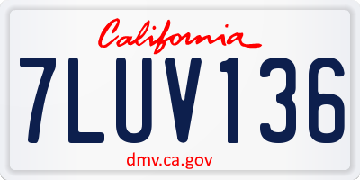 CA license plate 7LUV136