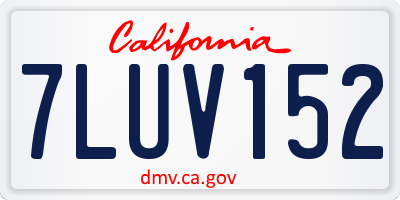 CA license plate 7LUV152