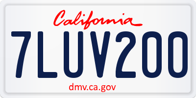 CA license plate 7LUV200