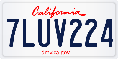 CA license plate 7LUV224