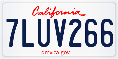 CA license plate 7LUV266