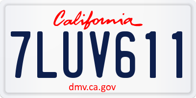 CA license plate 7LUV611