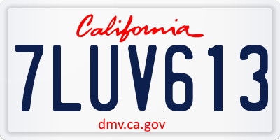 CA license plate 7LUV613