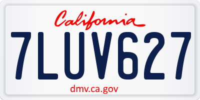 CA license plate 7LUV627