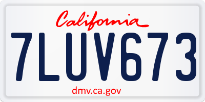 CA license plate 7LUV673