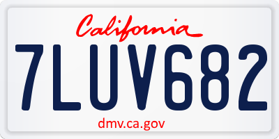 CA license plate 7LUV682