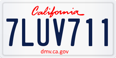 CA license plate 7LUV711
