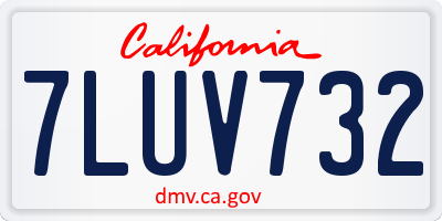 CA license plate 7LUV732