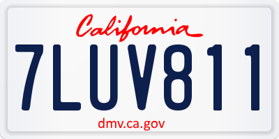 CA license plate 7LUV811