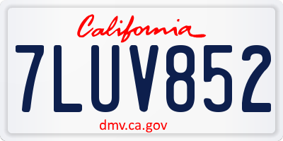 CA license plate 7LUV852