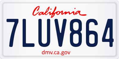 CA license plate 7LUV864