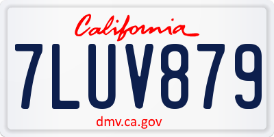 CA license plate 7LUV879