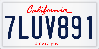 CA license plate 7LUV891