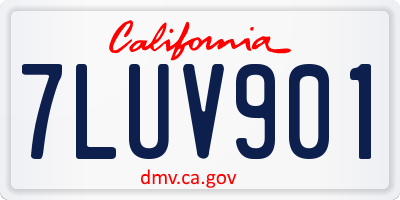 CA license plate 7LUV901