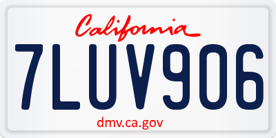 CA license plate 7LUV906