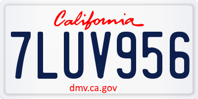 CA license plate 7LUV956