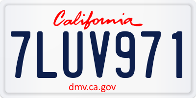 CA license plate 7LUV971