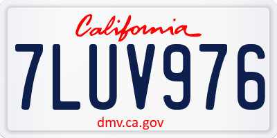 CA license plate 7LUV976