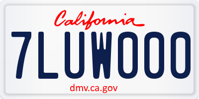 CA license plate 7LUW000