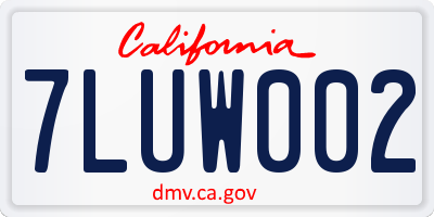 CA license plate 7LUW002