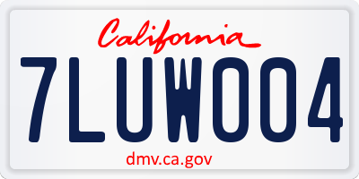 CA license plate 7LUW004