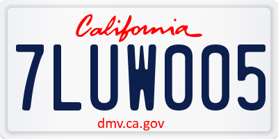 CA license plate 7LUW005