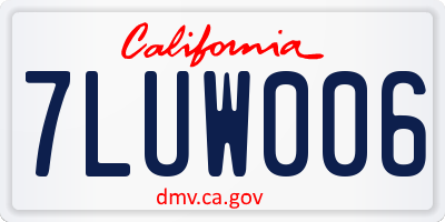 CA license plate 7LUW006