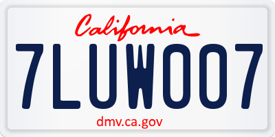 CA license plate 7LUW007