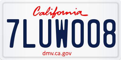 CA license plate 7LUW008