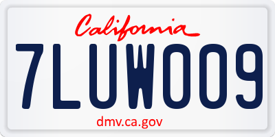 CA license plate 7LUW009
