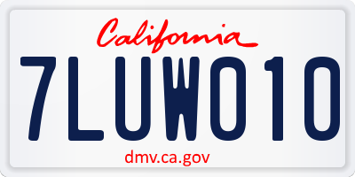 CA license plate 7LUW010