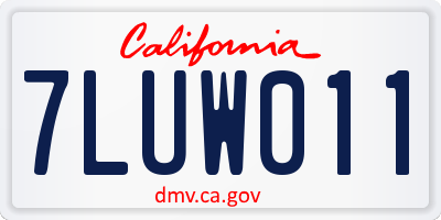 CA license plate 7LUW011