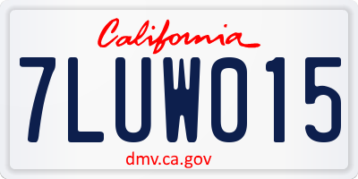 CA license plate 7LUW015