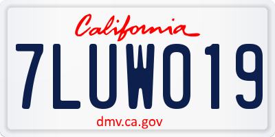 CA license plate 7LUW019