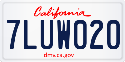 CA license plate 7LUW020