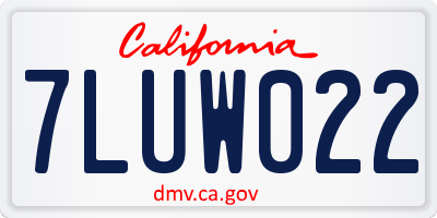 CA license plate 7LUW022
