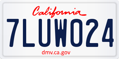 CA license plate 7LUW024