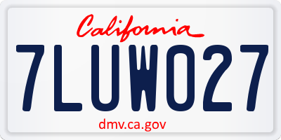 CA license plate 7LUW027