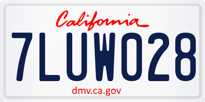 CA license plate 7LUW028