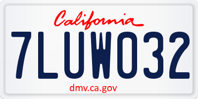 CA license plate 7LUW032
