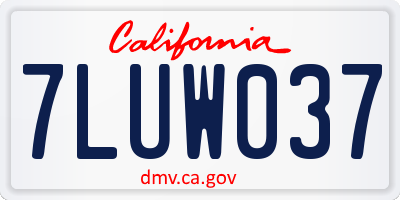 CA license plate 7LUW037