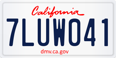 CA license plate 7LUW041