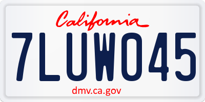 CA license plate 7LUW045