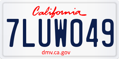 CA license plate 7LUW049