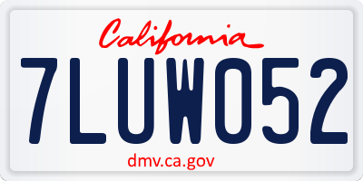 CA license plate 7LUW052