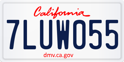 CA license plate 7LUW055