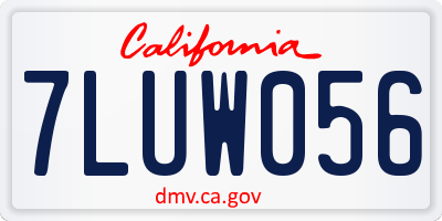 CA license plate 7LUW056
