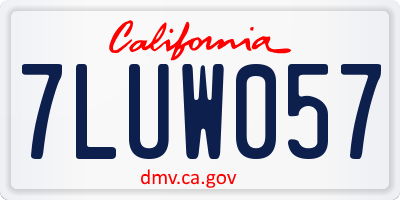 CA license plate 7LUW057