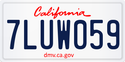 CA license plate 7LUW059