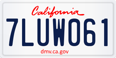 CA license plate 7LUW061